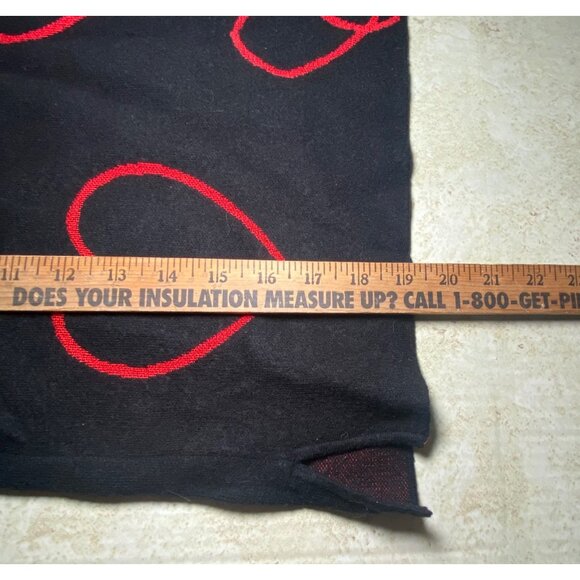 Philosophy Black Sweater With Red Heart Print Womens S Soft Cozy Valentine’s - Picture 7 of 7